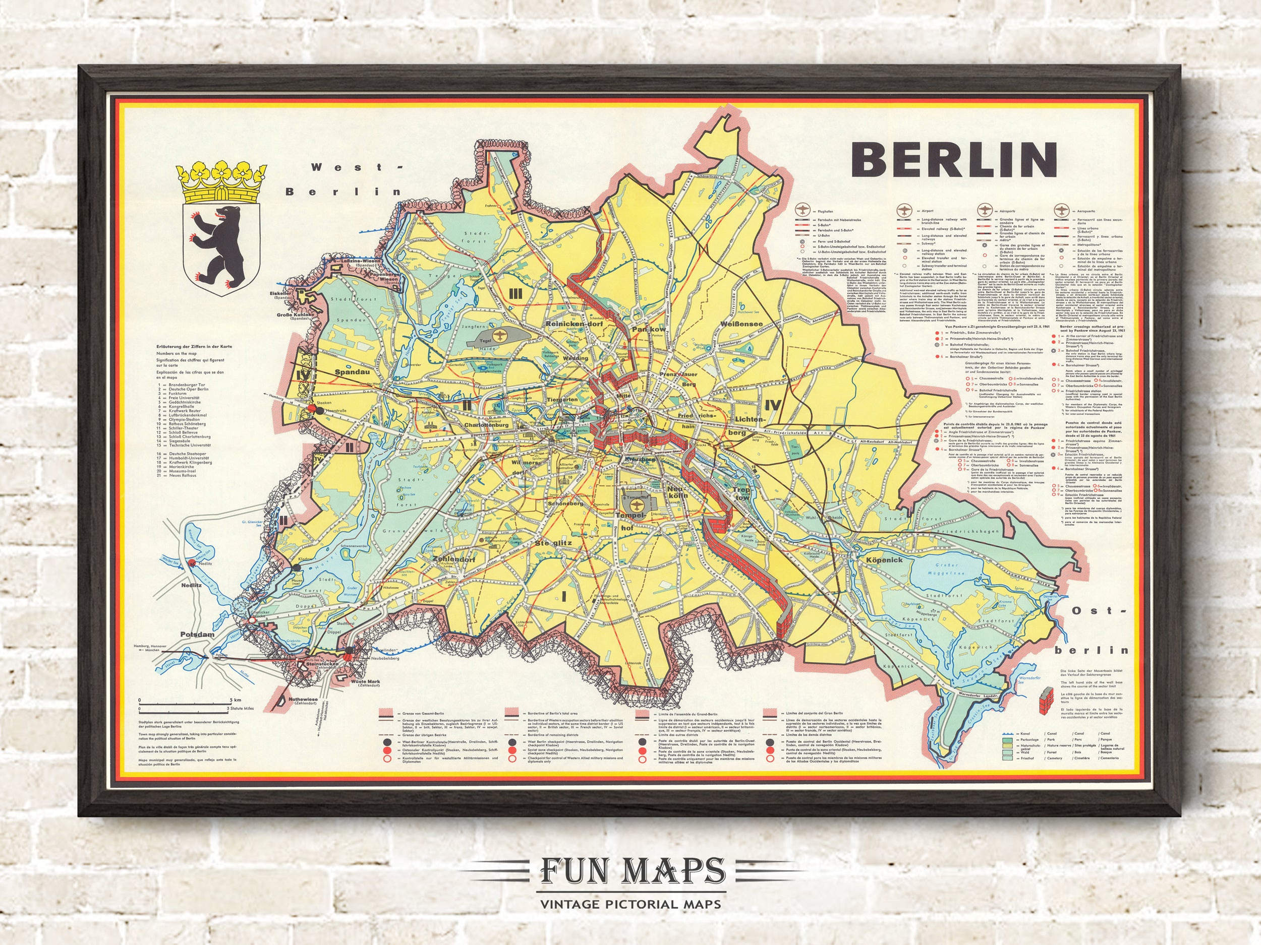 Old Map of Berlin in Germany, Deutschland, DE