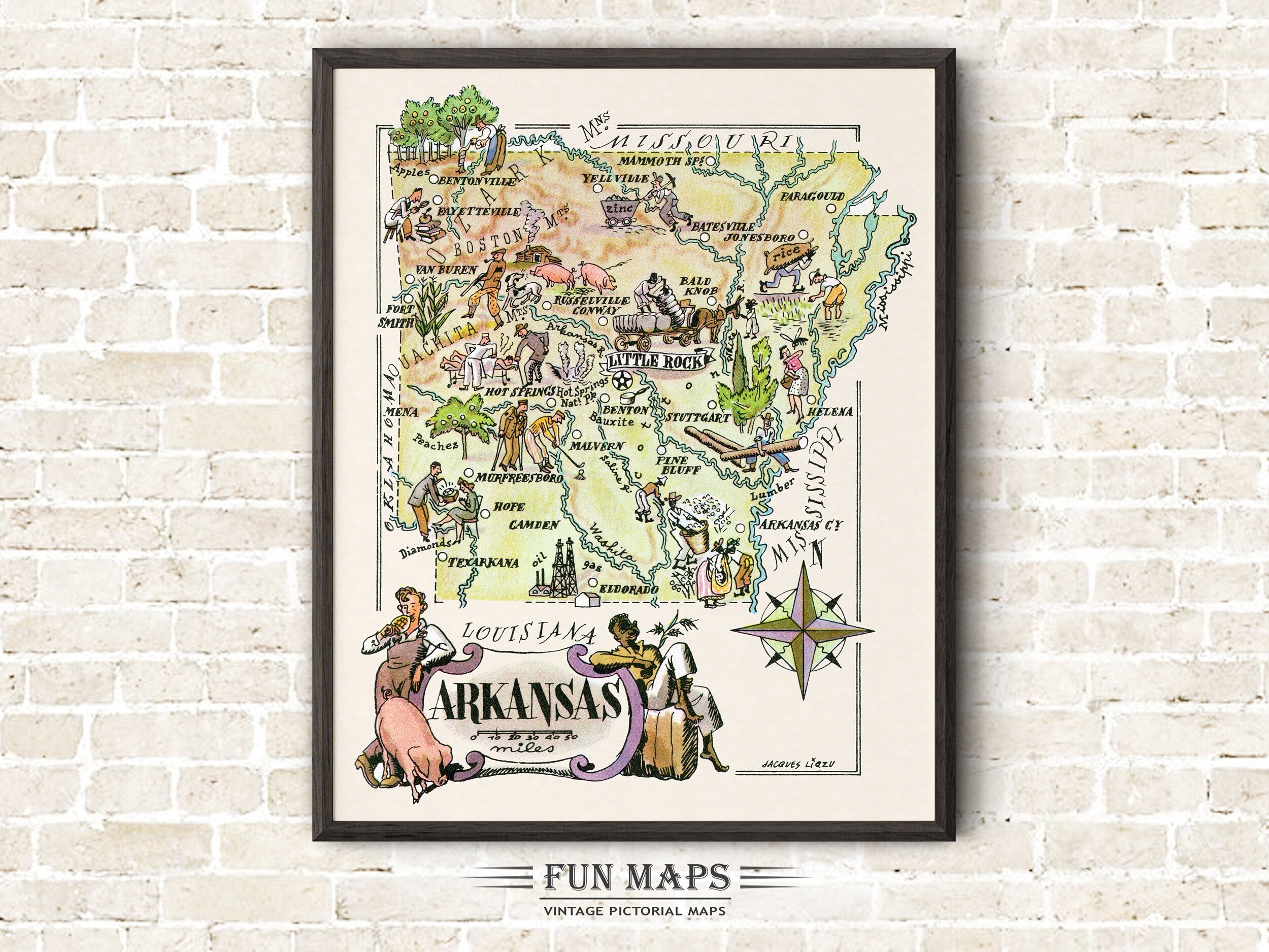 Fun State Map of Arkansas