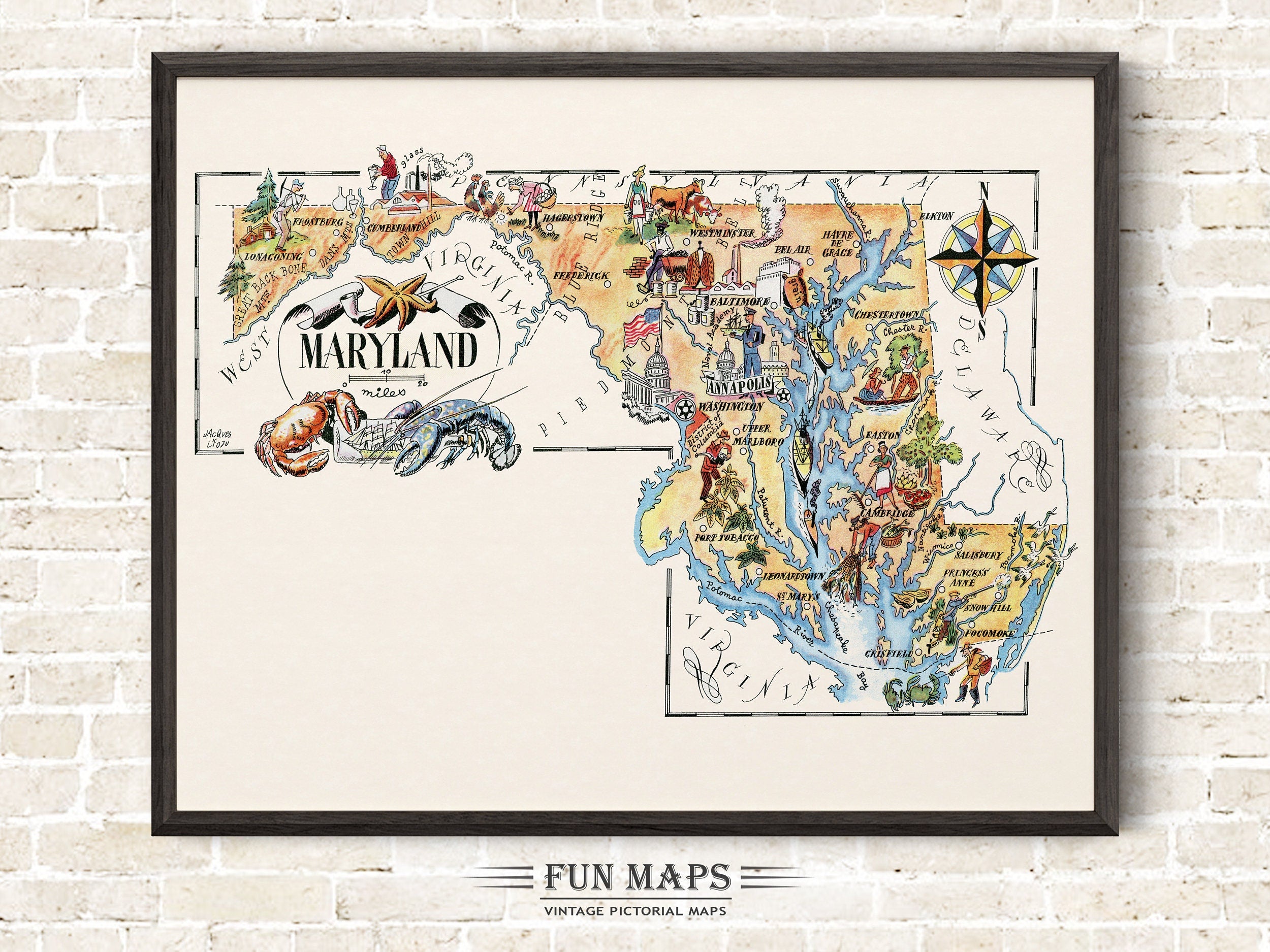 Fun State Map of Maryland