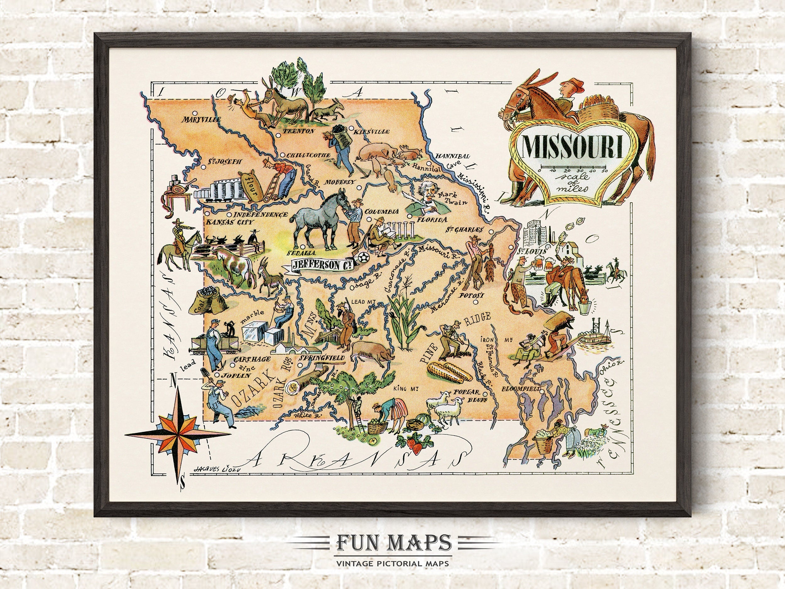 Fun State Map of Missouri