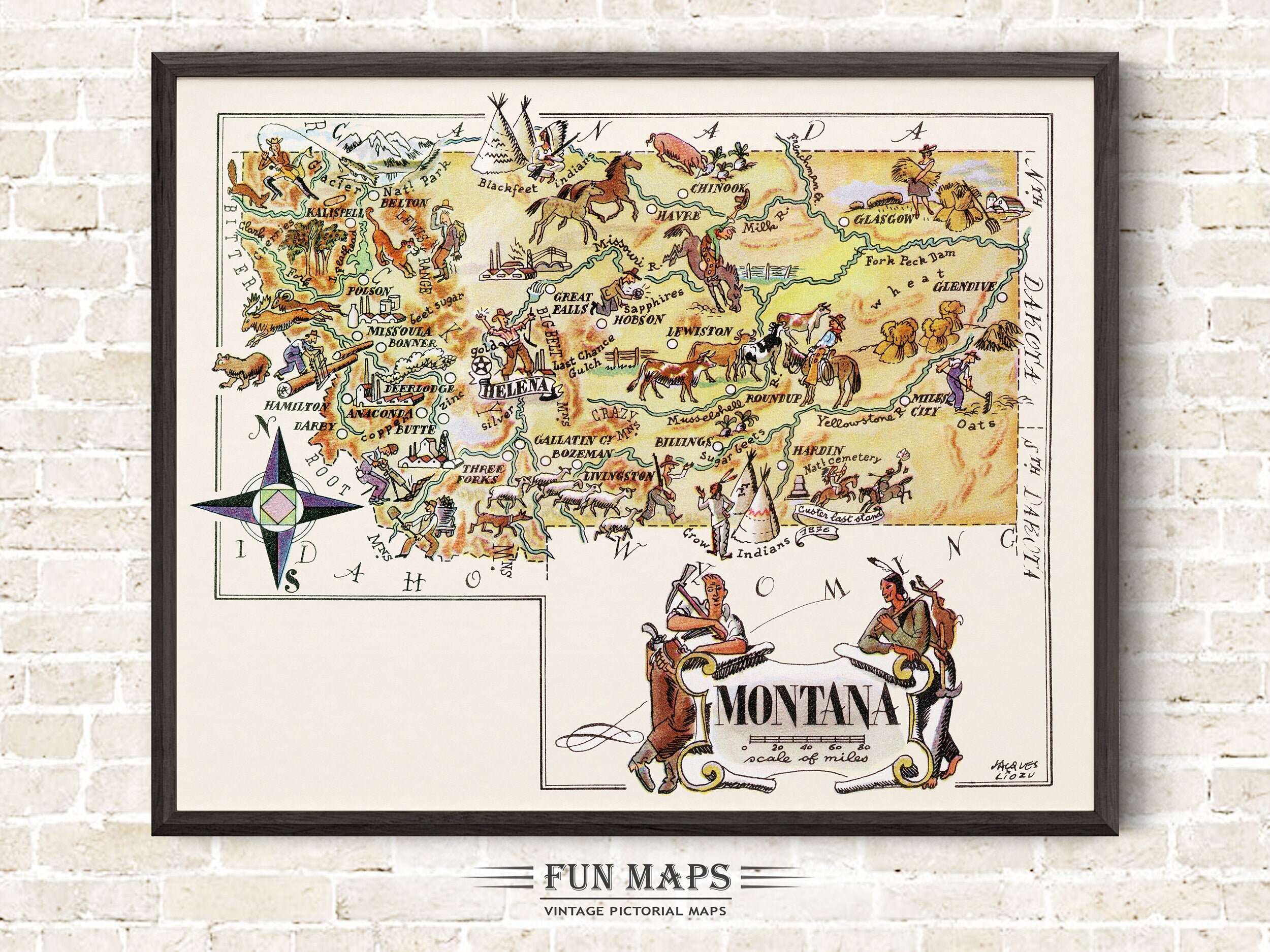 Fun State Map of Montana