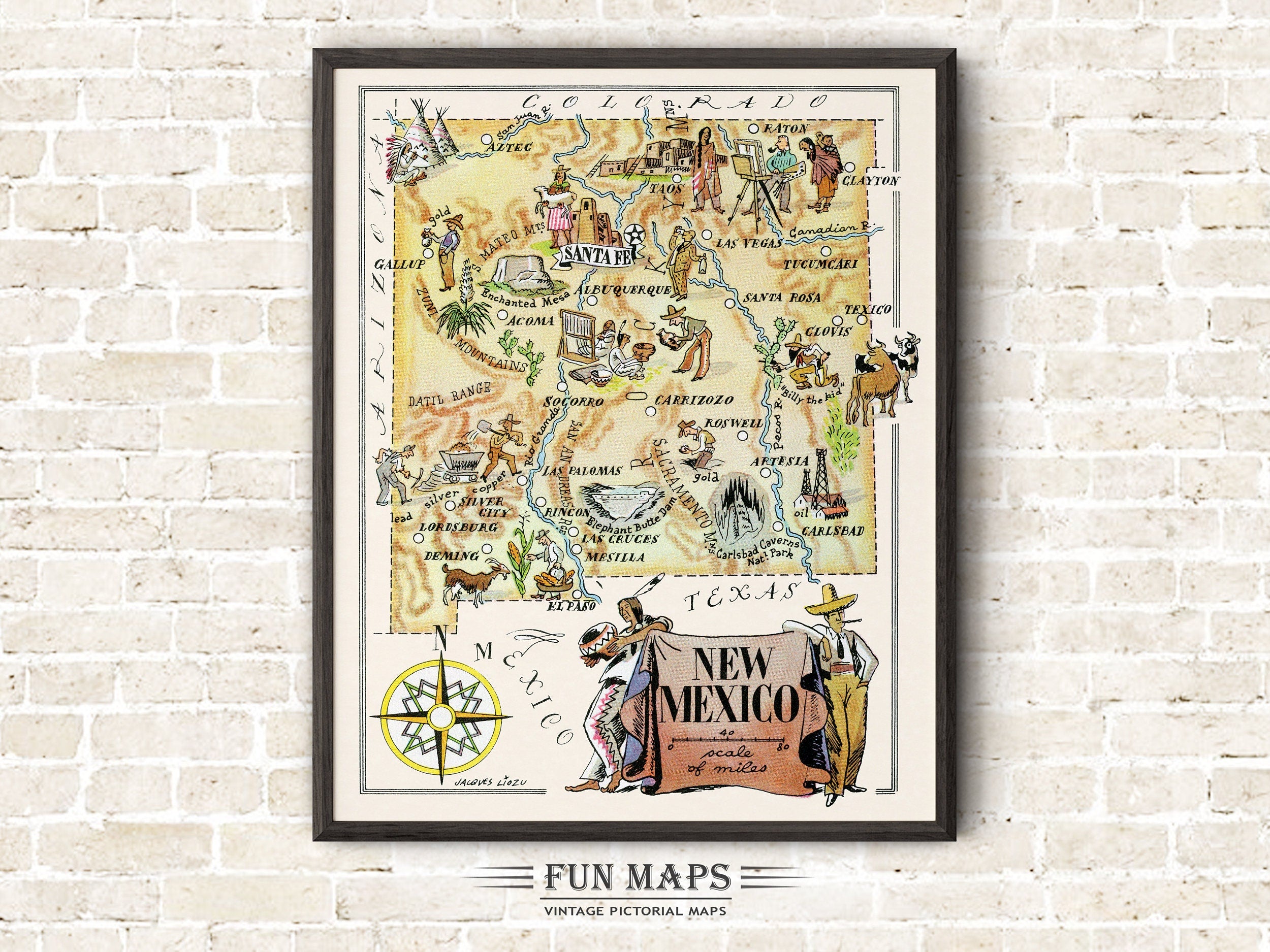 Fun State Map of New Mexico