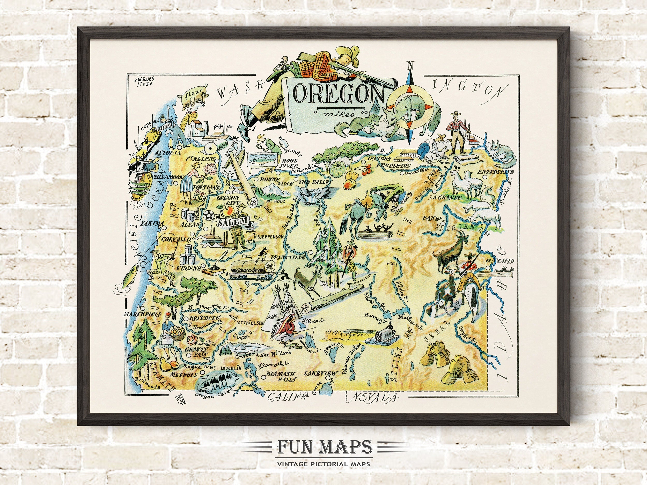 Fun State Map of Oregon