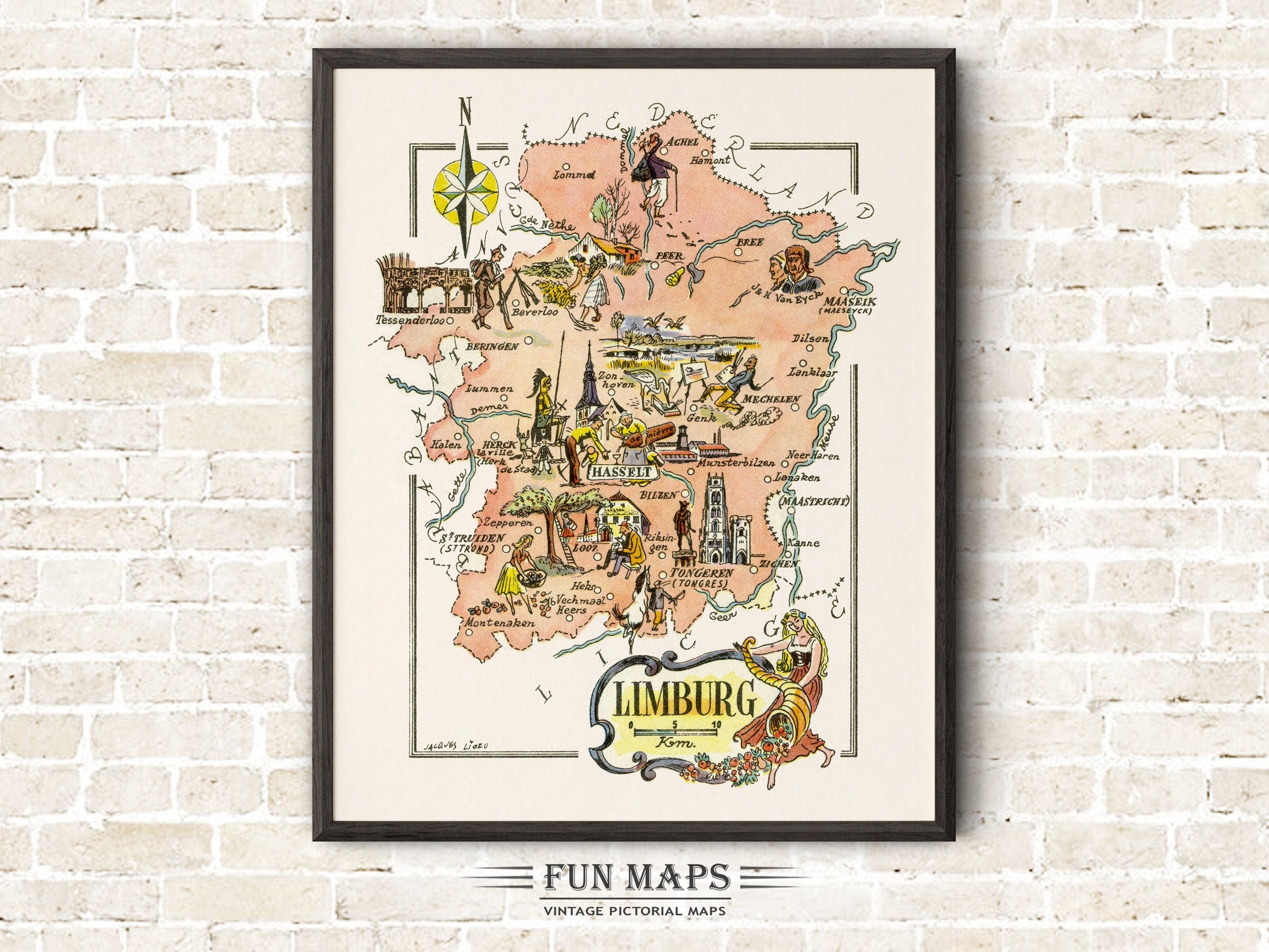 Fun Map of Limburg in Belgium