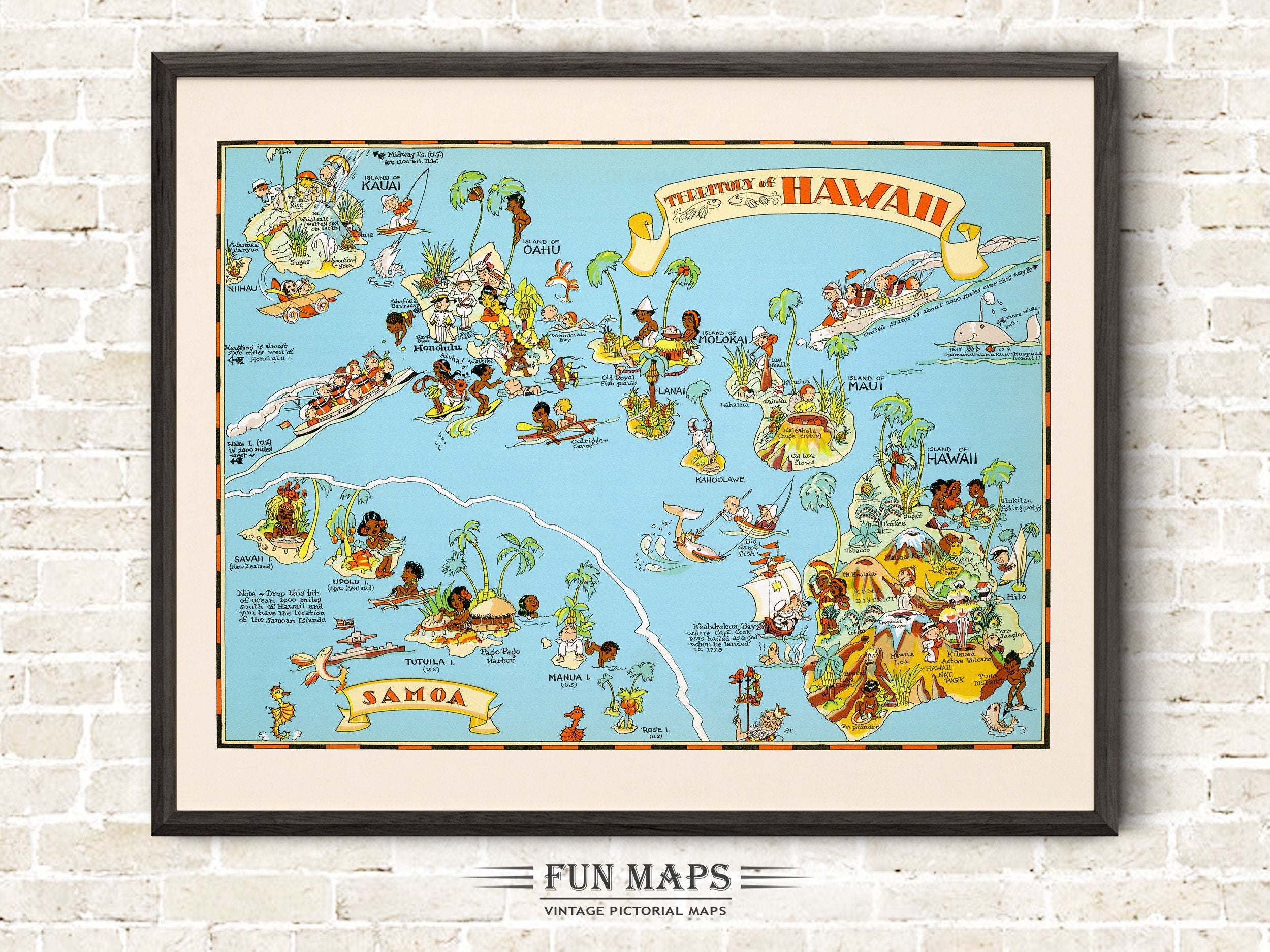 Fun State Map of Hawaii