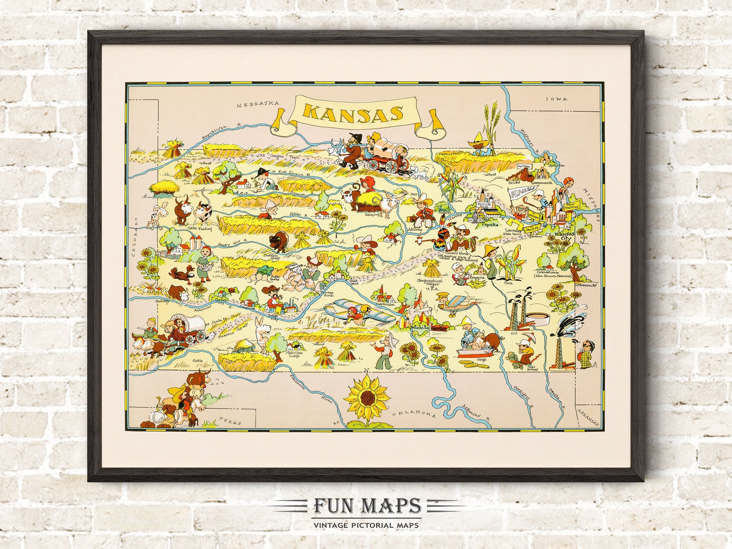 Fun State Map of Kansas