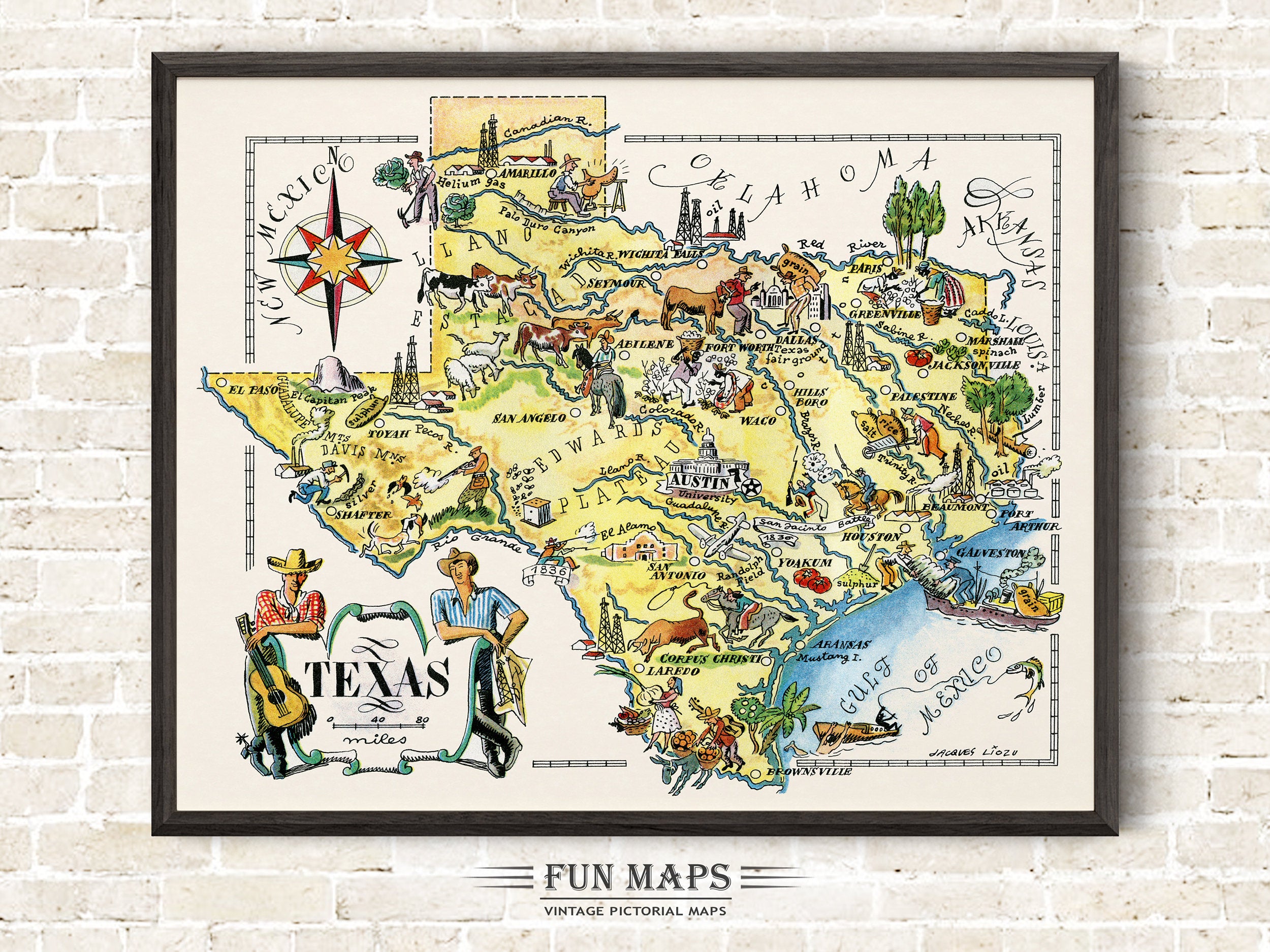 Fun State Map of Texas