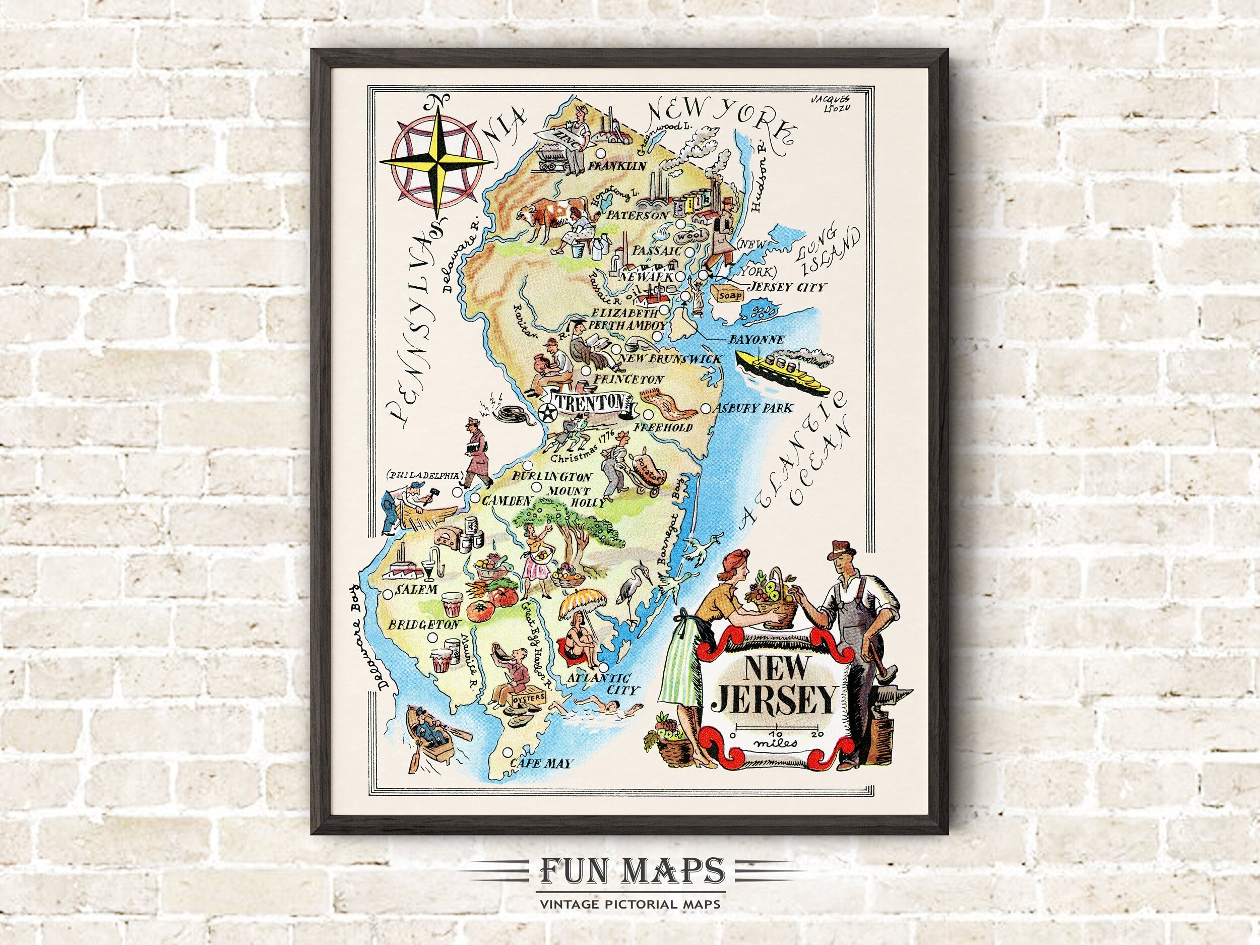 Fun State Map of New Jersey