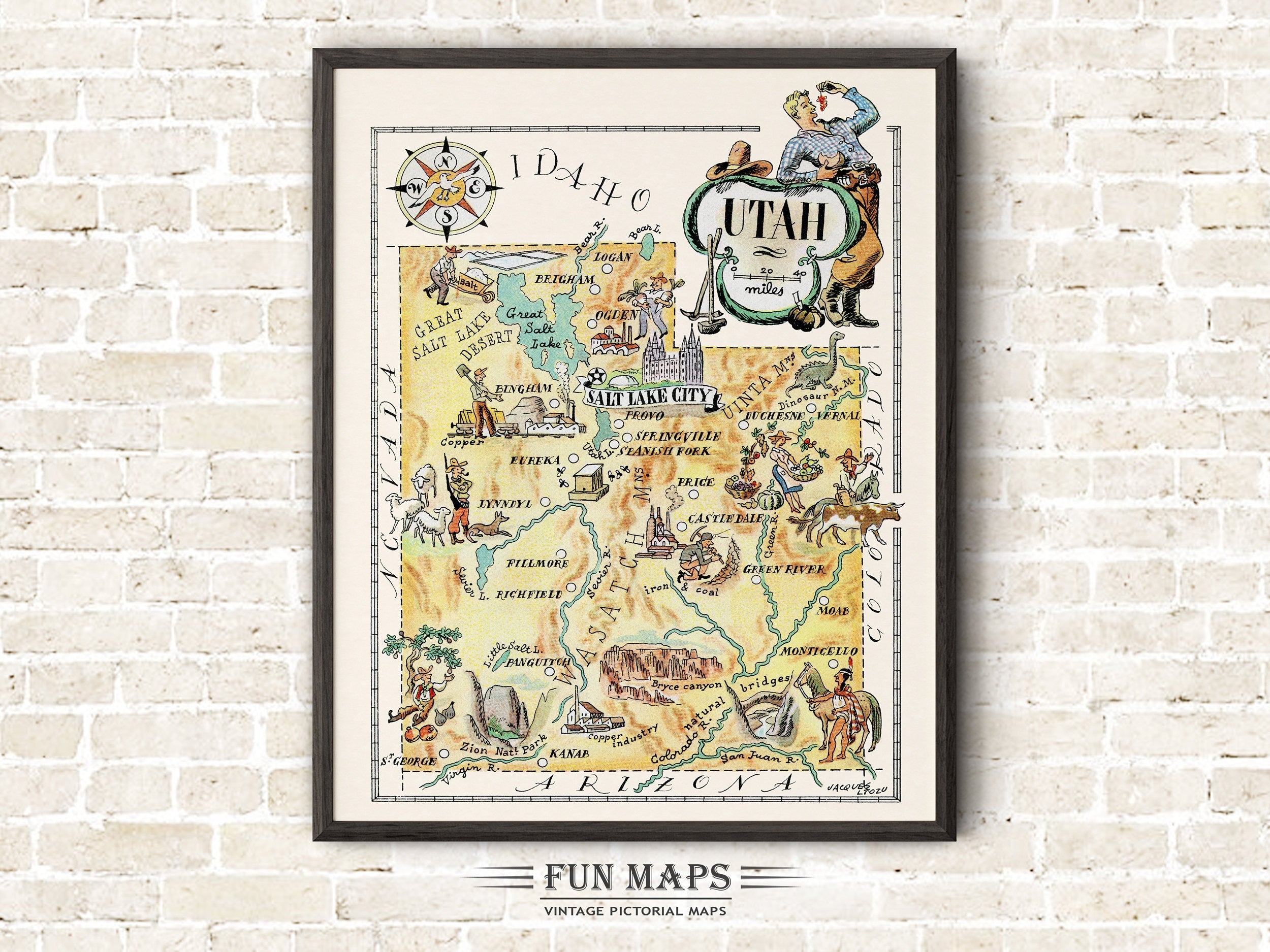 Fun State Map of Utah