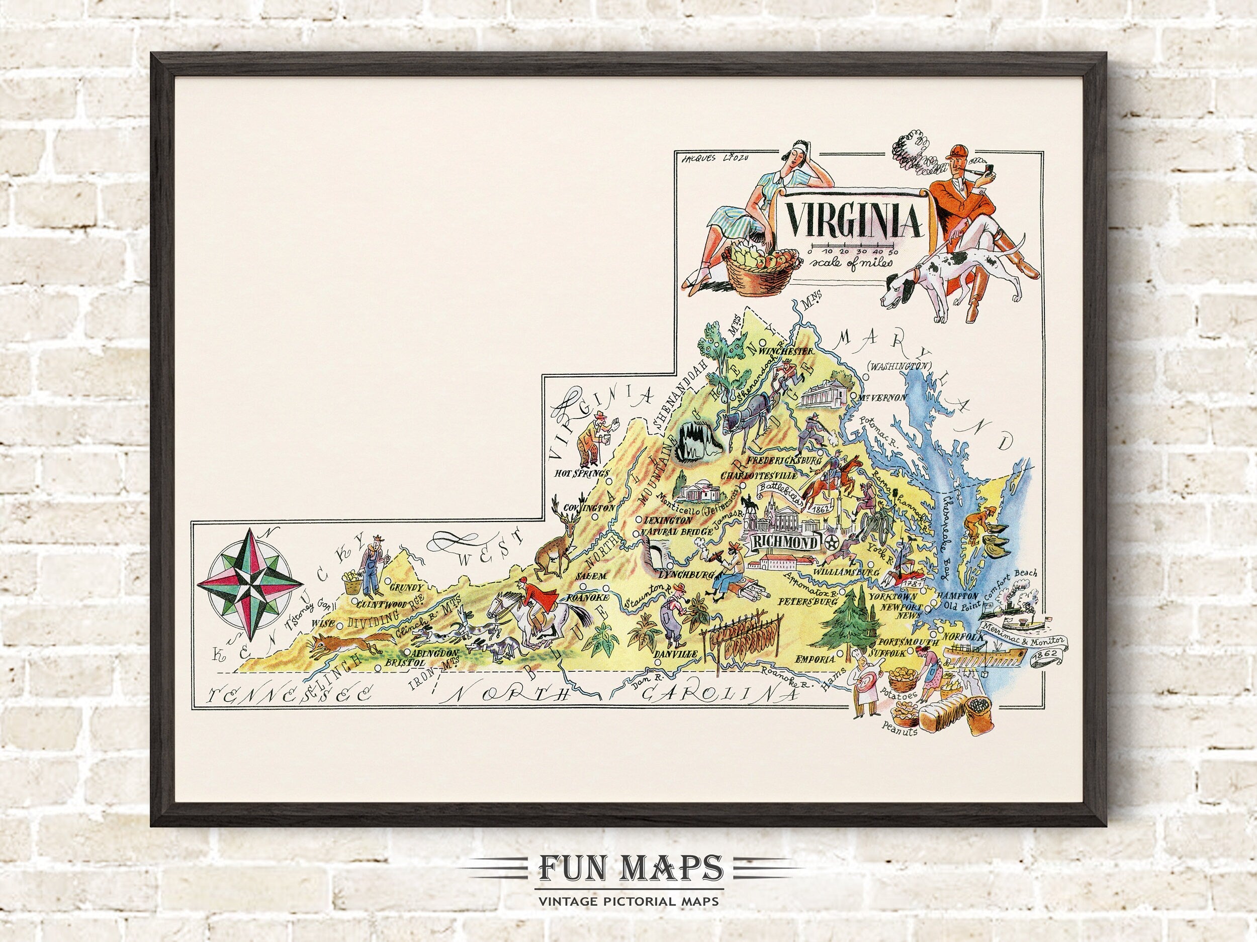 Fun State Map of Virginia