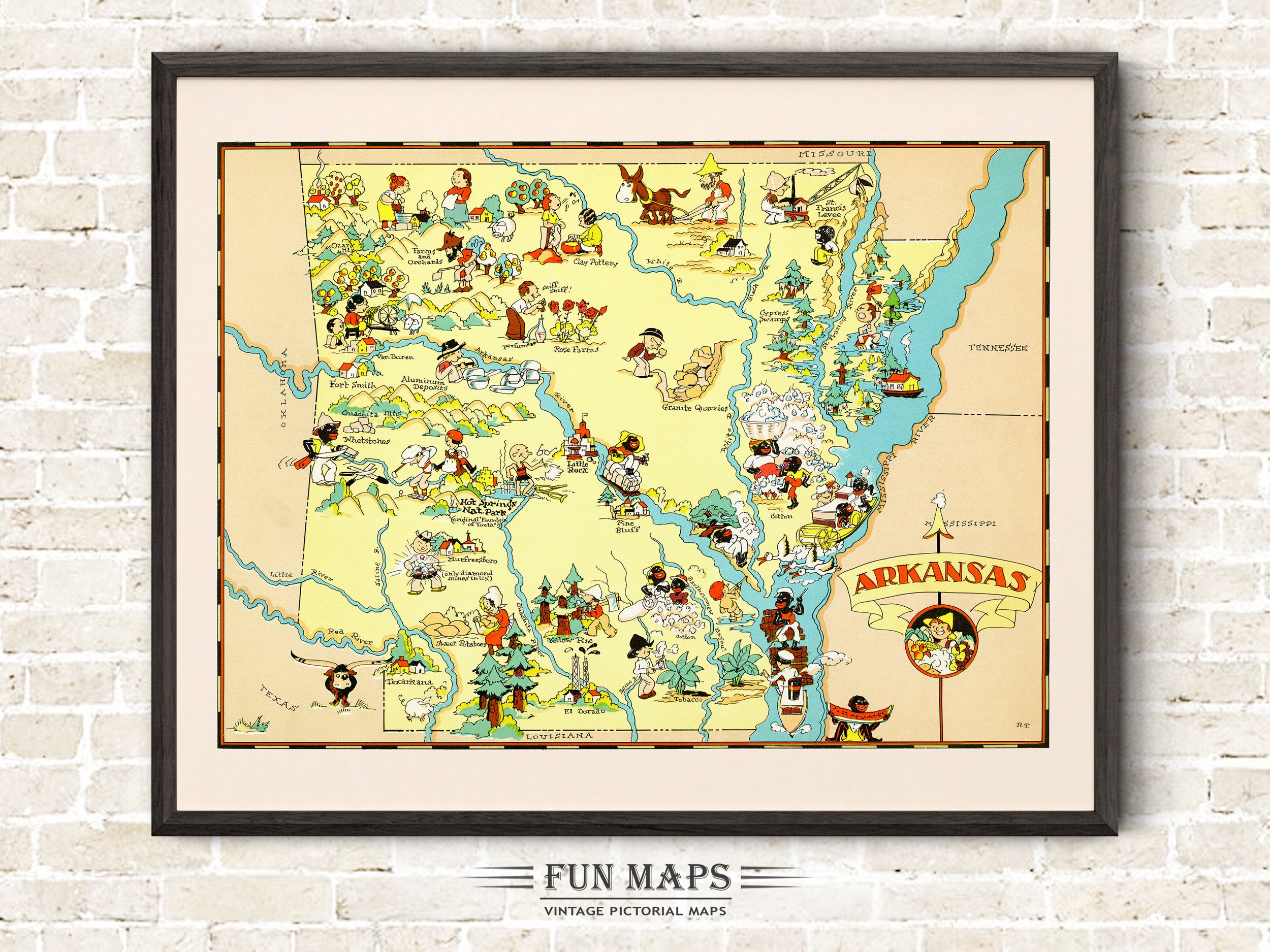 Fun State Map of Arkansas