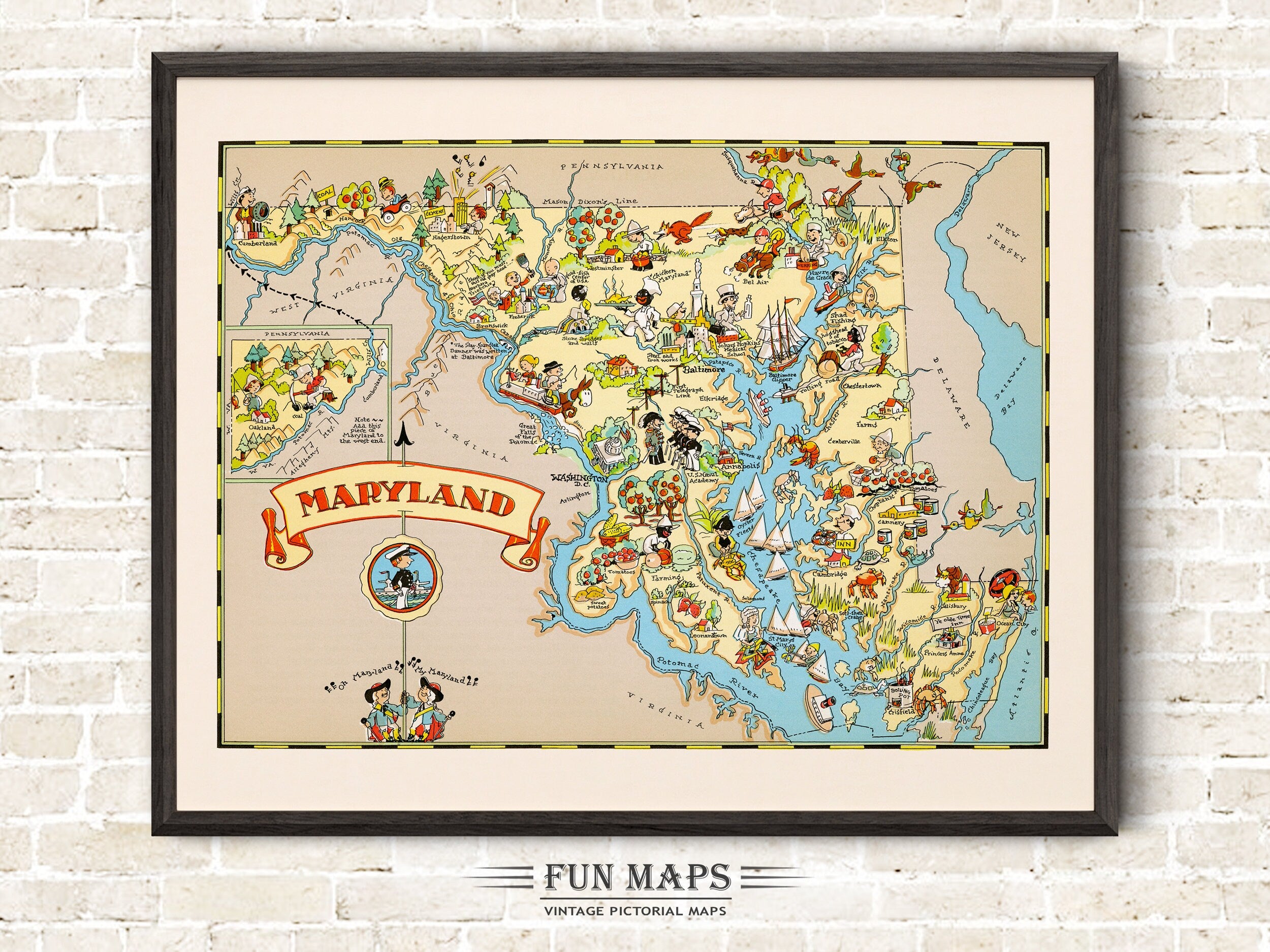 Fun State Map of Maryland