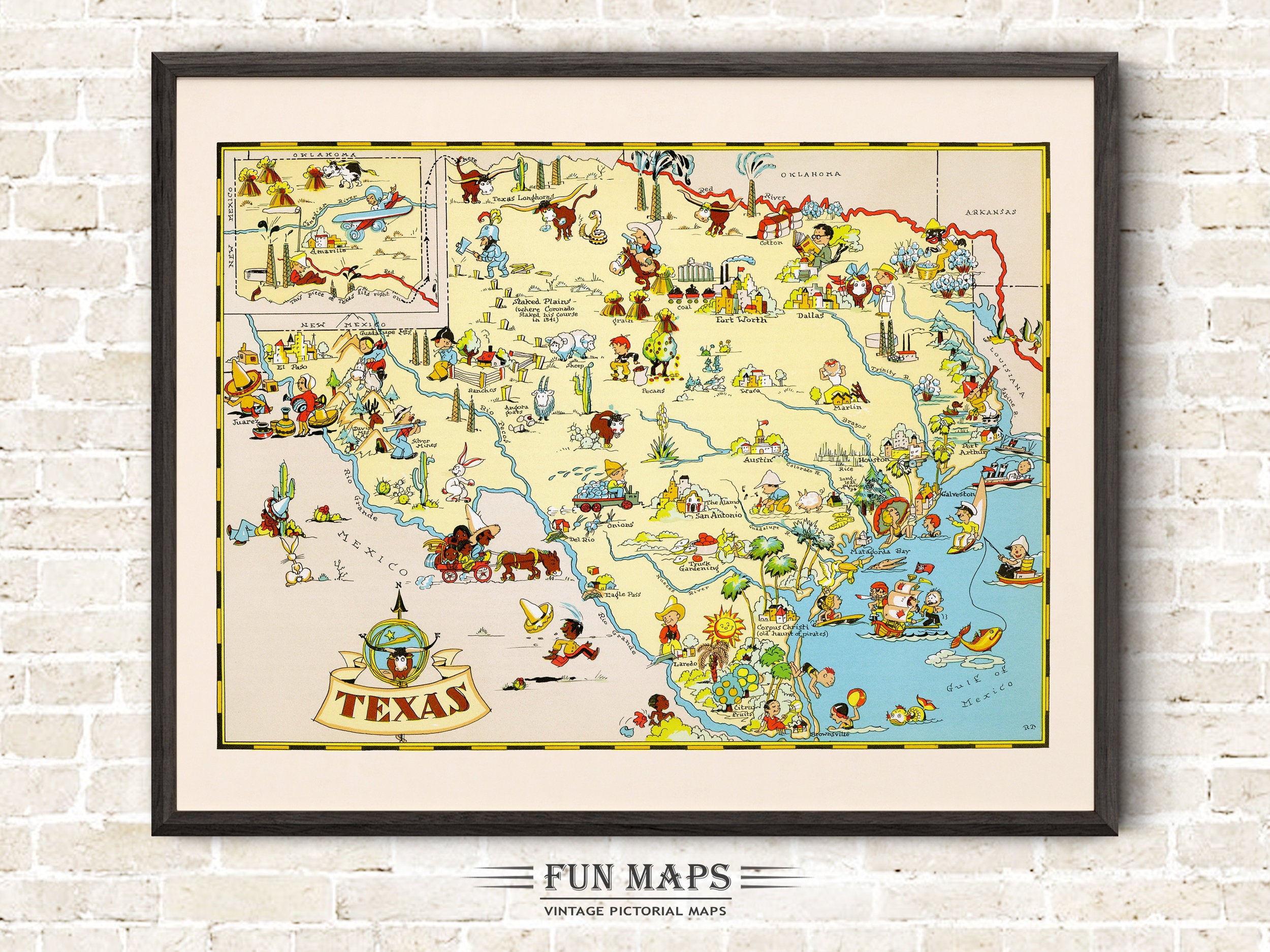 Fun State Map of Texas