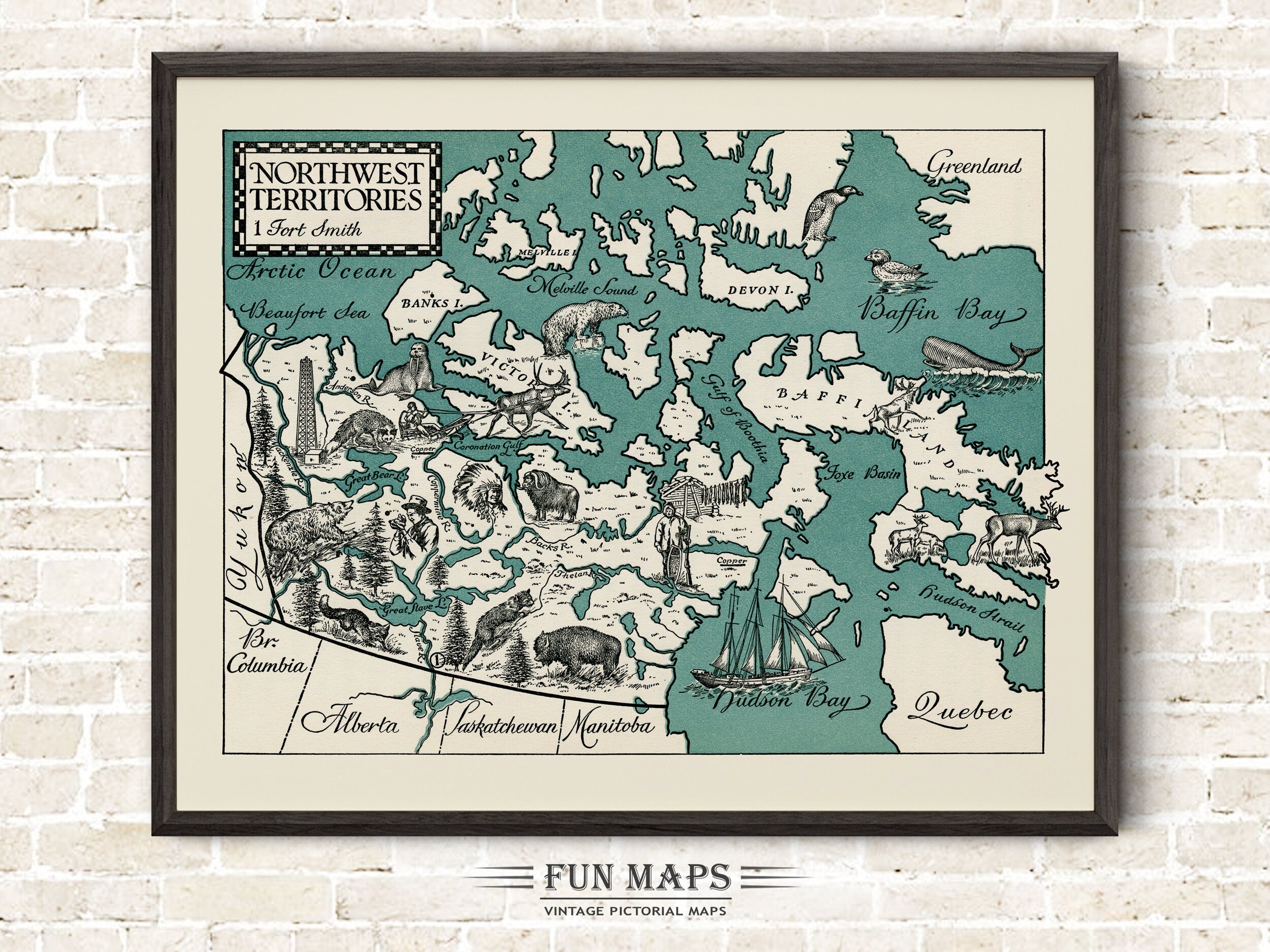 Fun Map of North West Territories, Canada