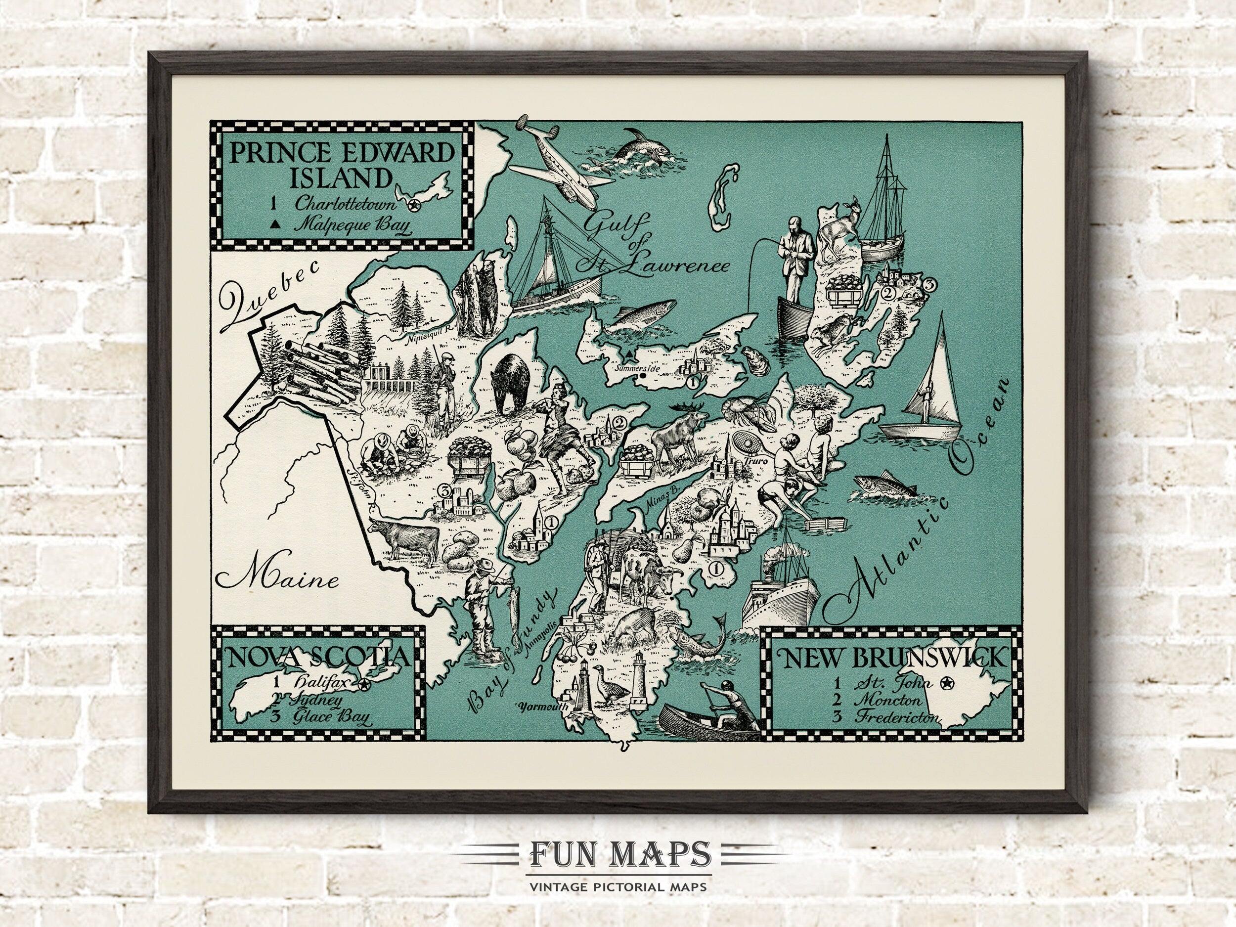 Fun Map of Prince Edward Island, Canada