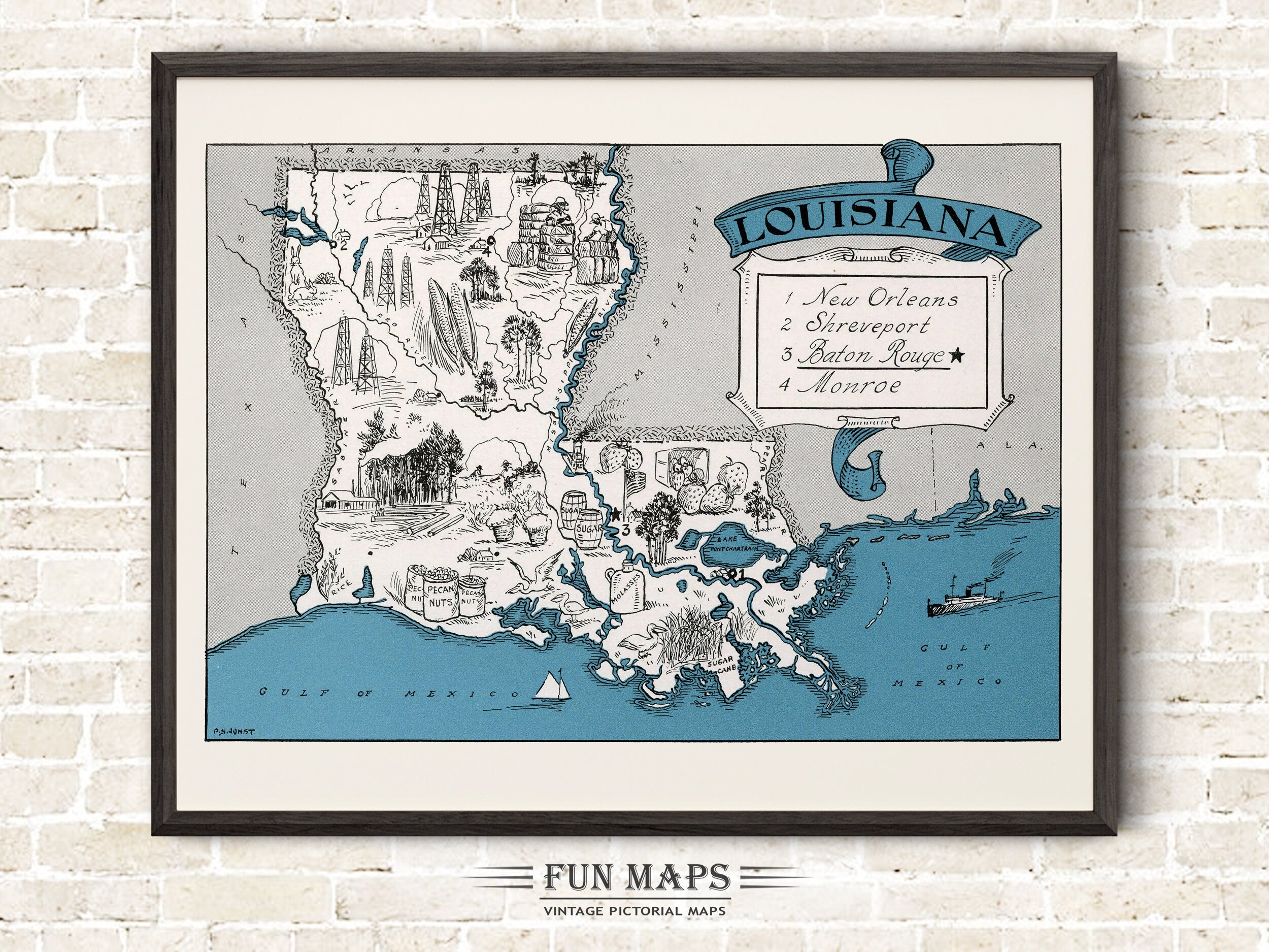 Fun Map of Louisiana