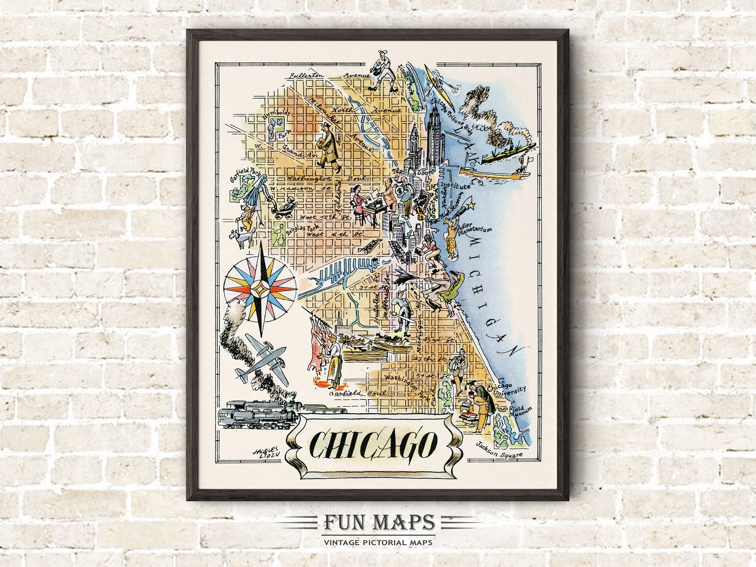 Fun Map of Chicago Illinois