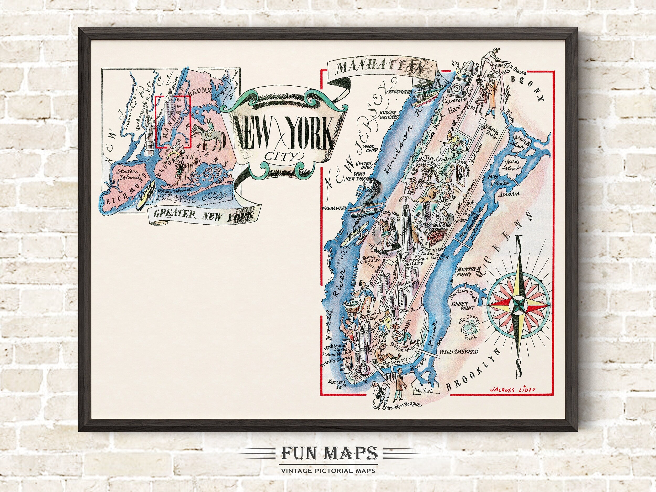 Fun Map of New York City NY