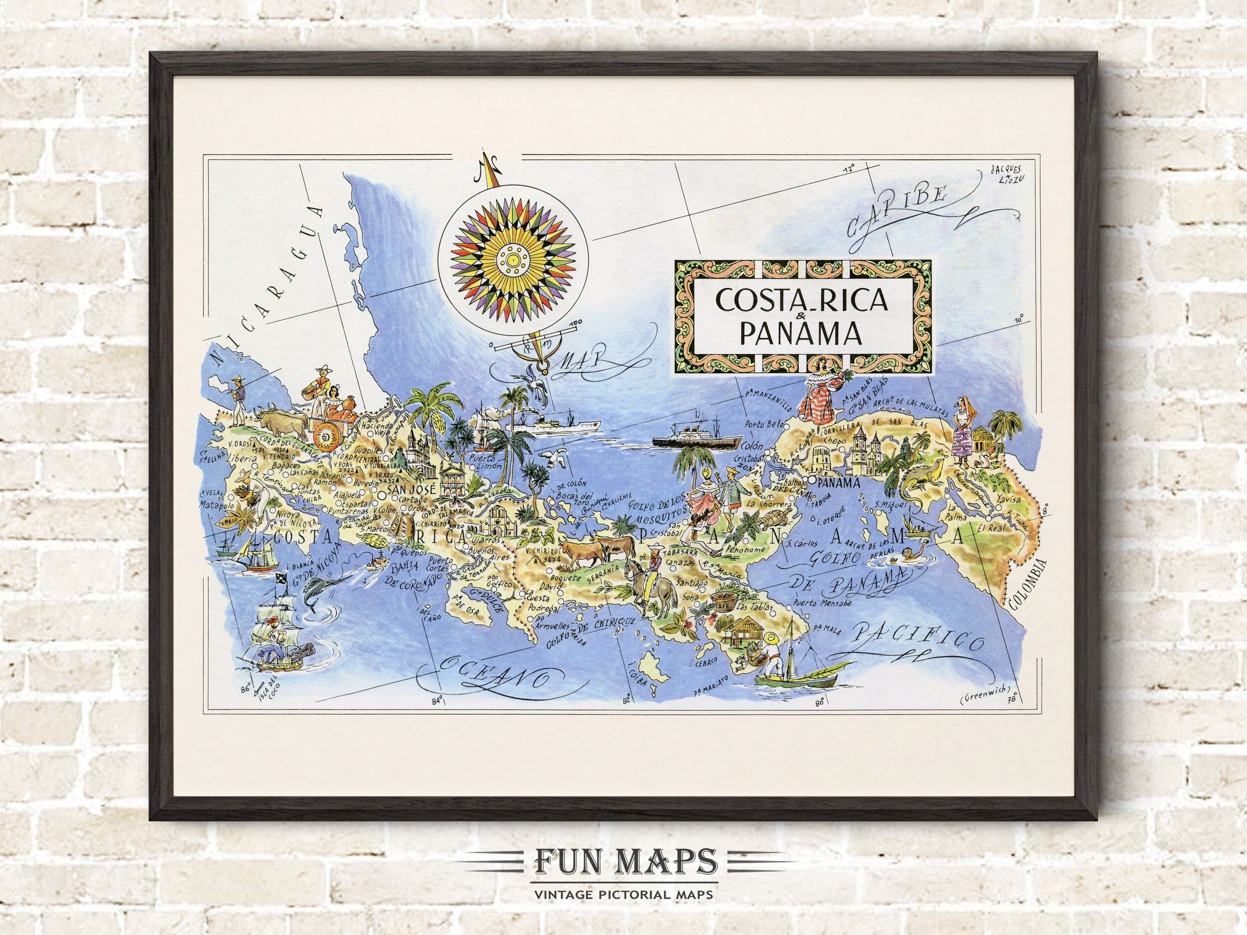 Fun Map of Costa Rica & Panama