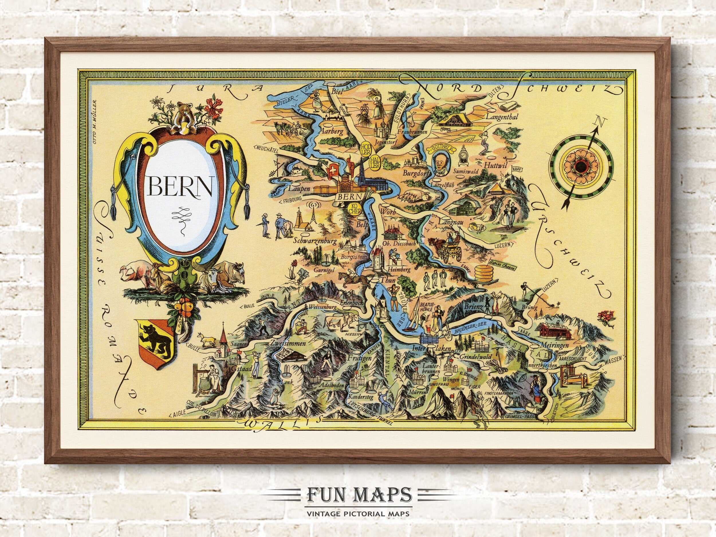 Fun Map of Bern in Switzerland