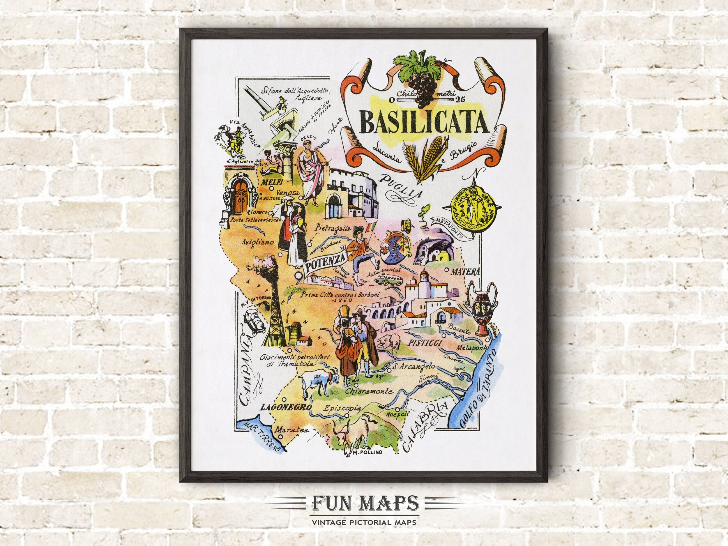 Fun Map of Basilicata in Italy