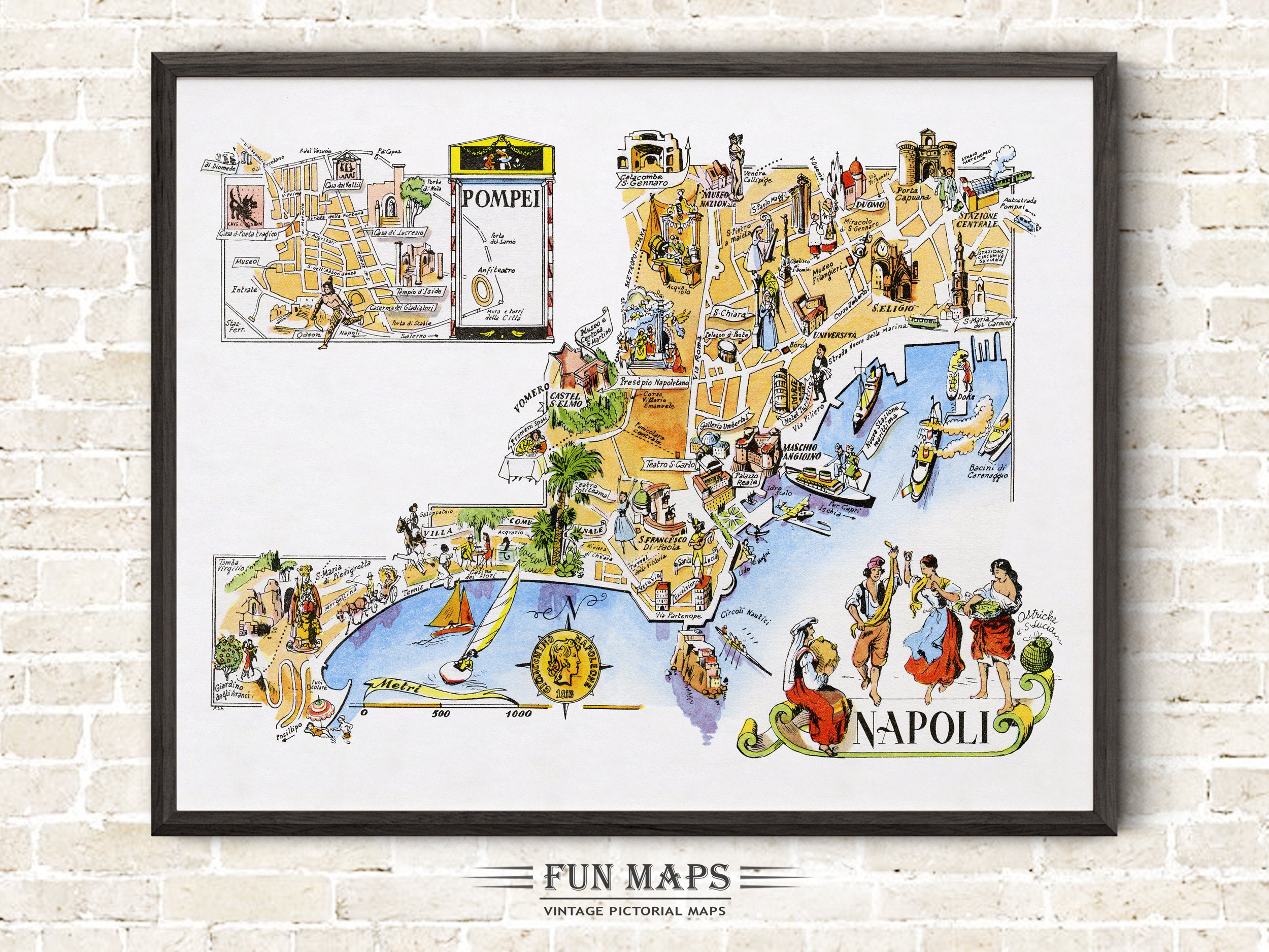 Fun Map of Naples in Italy