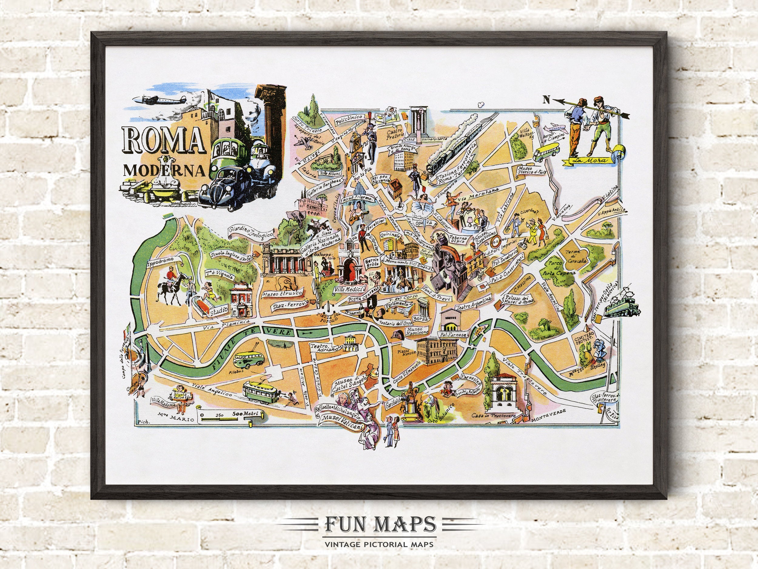 Fun Map of Rome in Italy